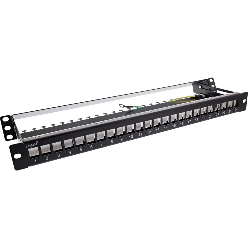 InLine Blank Patch Panel ausziehbar 19 Zoll 24 Port 1U schwarz