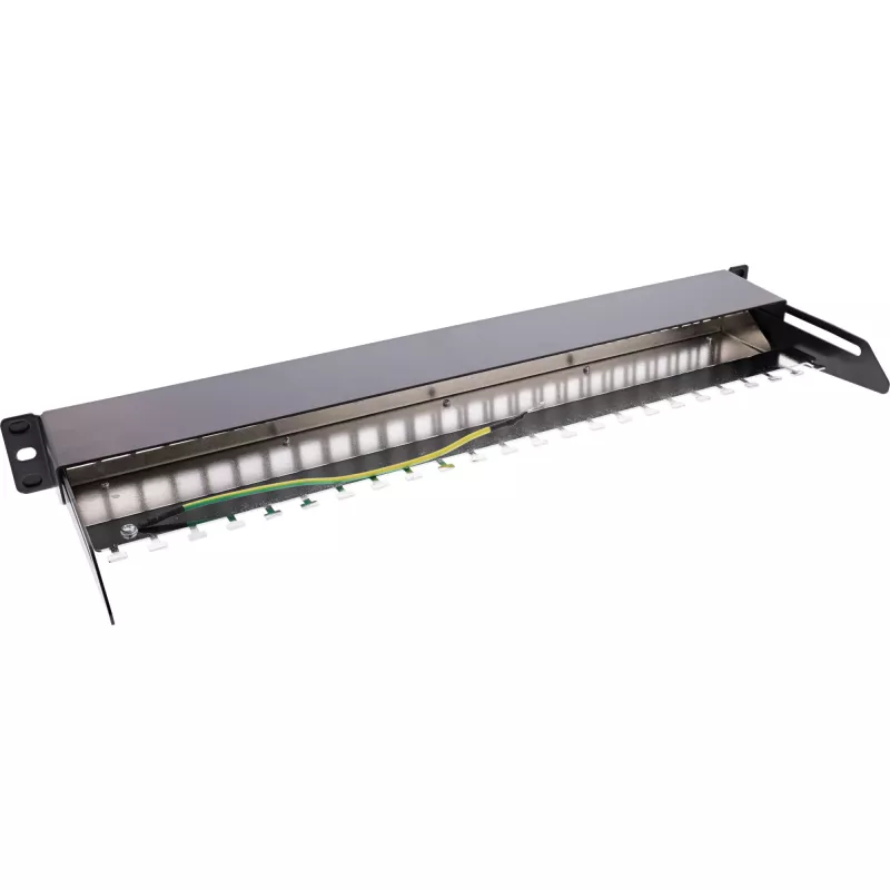 InLine Blank Patch Panel ausziehbar 19 Zoll 24 Port 1U schwarz