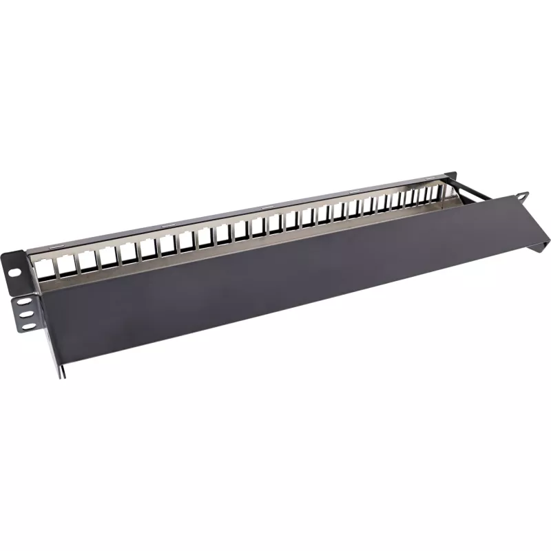 InLine Blank Patch Panel ausziehbar 19 Zoll 24 Port 1U schwarz
