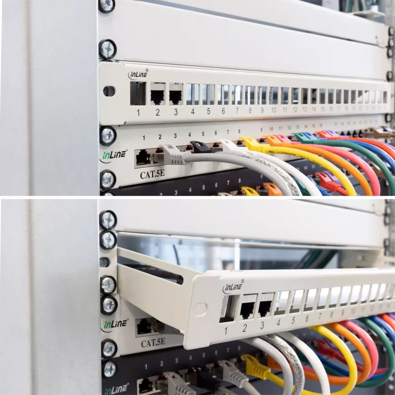 InLine Blank Patch Panel ausziehbar 19 Zoll 24 Port 1U schwarz