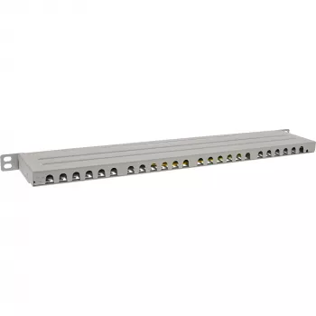 InLine 19 Zoll Patchpanel Cat.6A 0,5 U 24-Port, mit Staubschutz, grau