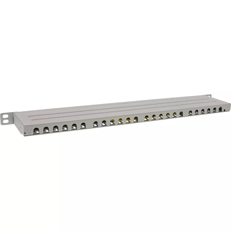 InLine 19 Zoll Patchpanel Cat.6A 0,5 U 24-Port, mit Staubschutz, grau