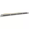 InLine 19 Zoll Patchpanel Cat.6A 0,5 U 24-Port, mit Staubschutz, grau