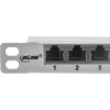 InLine 19 Zoll Patchpanel Cat.6A 0,5 U 24-Port, mit Staubschutz, grau