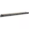 InLine 19 Zoll Patchpanel Cat.6A 0,5 U 24-Port, mit Staubschutz, schwarz