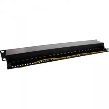 InLine Patch Panel 19 Zoll Cat.6A 24 Port 1U schwarz RAL 9005