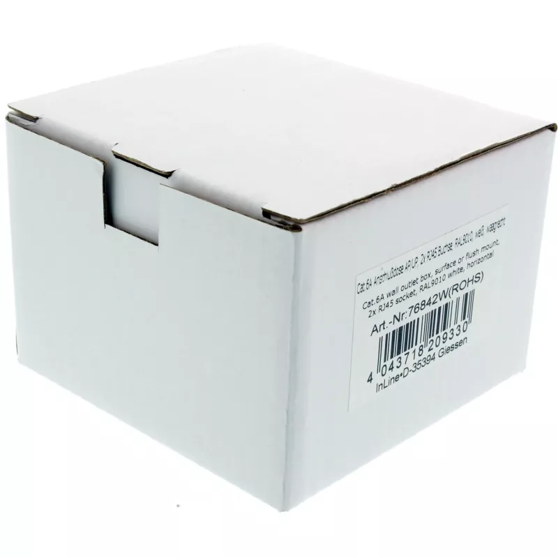 InLine Unterputzdose Cat.6A Aufputz 2x RJ45 Buchse RAL9010 weiß