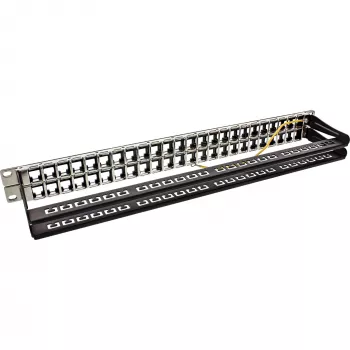 InLine Blank RJ45 Keystone Patch Panel 19 Zoll, 48 Ports, 1U, schwarz