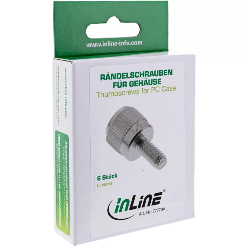 Rändelschrauben für Gehäuse InLine 77770A silber 6er-Pack