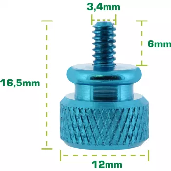 Rändelschrauben für Gehäuse InLine 77770B blau Aluminium 10 Stück Packung