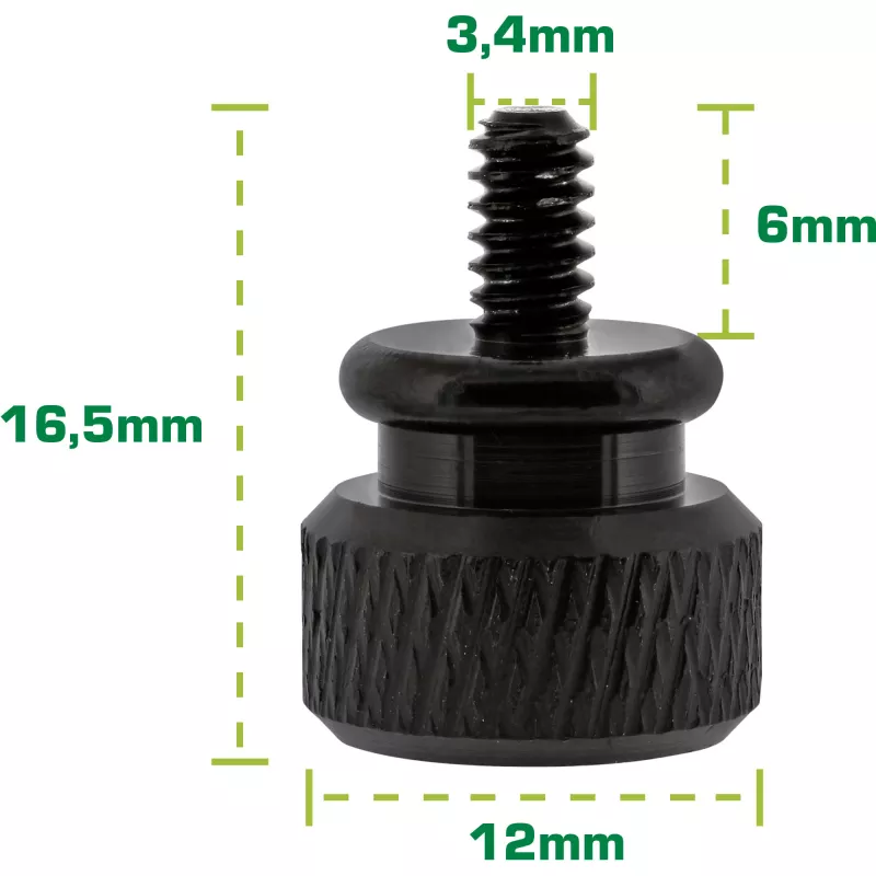 InLine Rändelschrauben für Gehäuse, Aluminium, schwarz, 10 St.