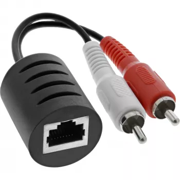 InLine RCA Audio über LAN / Ethernet / RJ45 Kabel max. 50m Komplettset