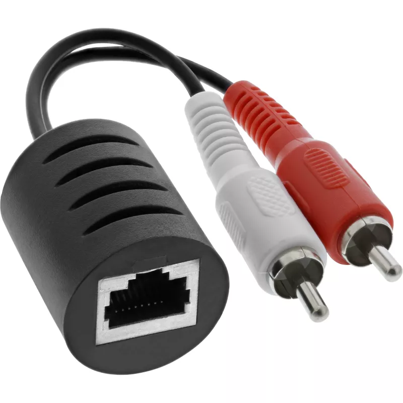 InLine RCA Audio über LAN / Ethernet / RJ45 Kabel max. 50m Komplettset