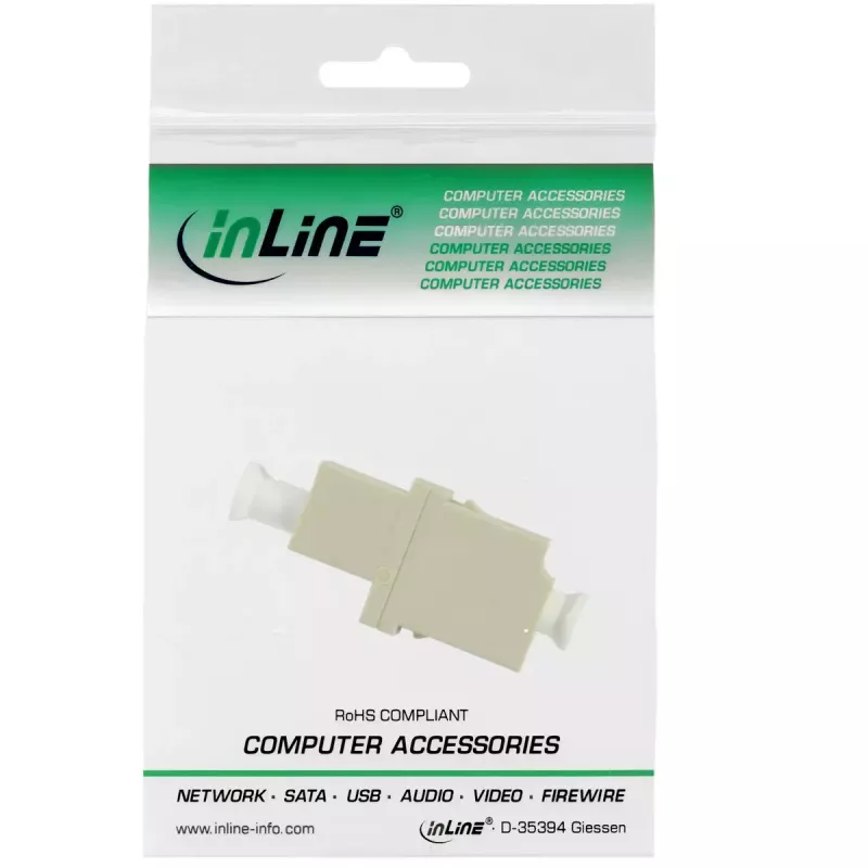 InLine Glasfaser-Adapter Duplex LC/LC Buchse MultiMode Keramikhülse