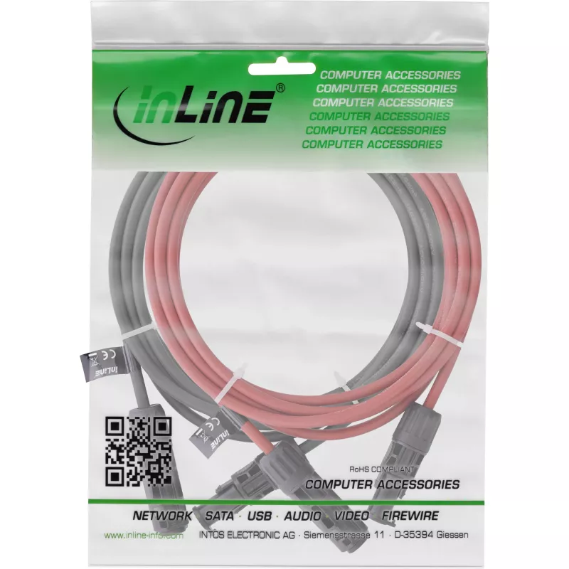 Mittelspannungskabel InLine 95410 1500V 10m Rot Schwarz