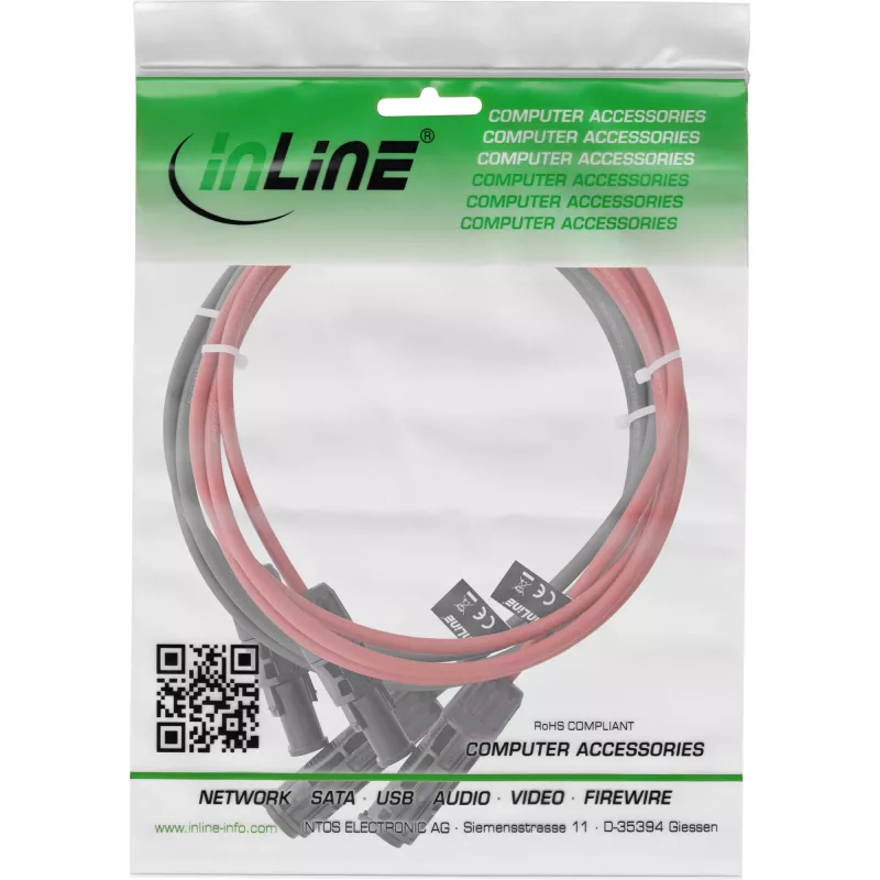 Mittelspannungskabel InLine 95603 Rot Schwarz 1500V 3m