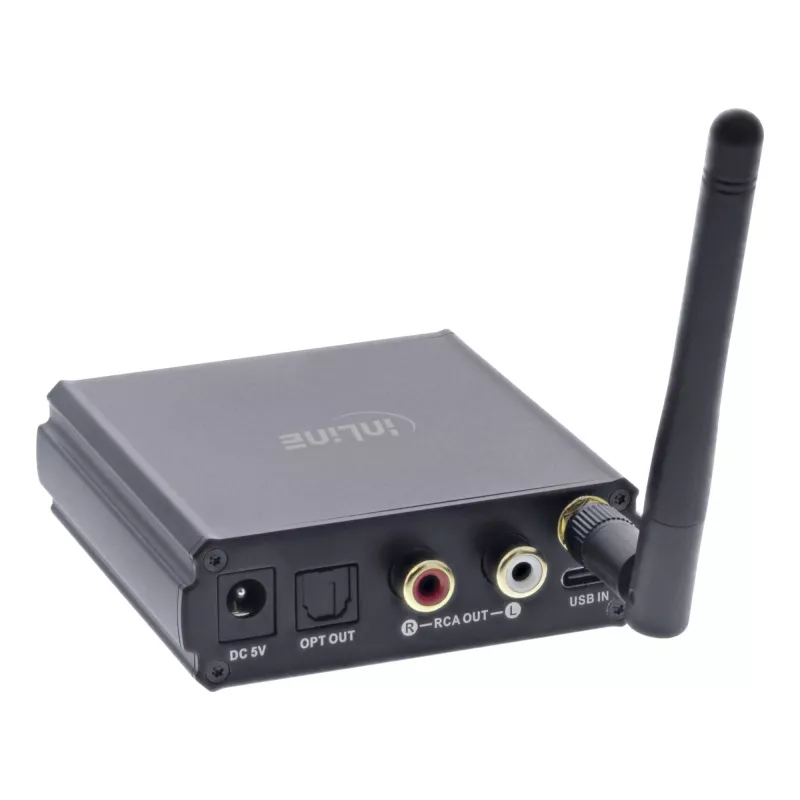 InLine Bluetooth 5.1 HiFi-Receiver & USB-DAC mit LCD 30m Reichweite