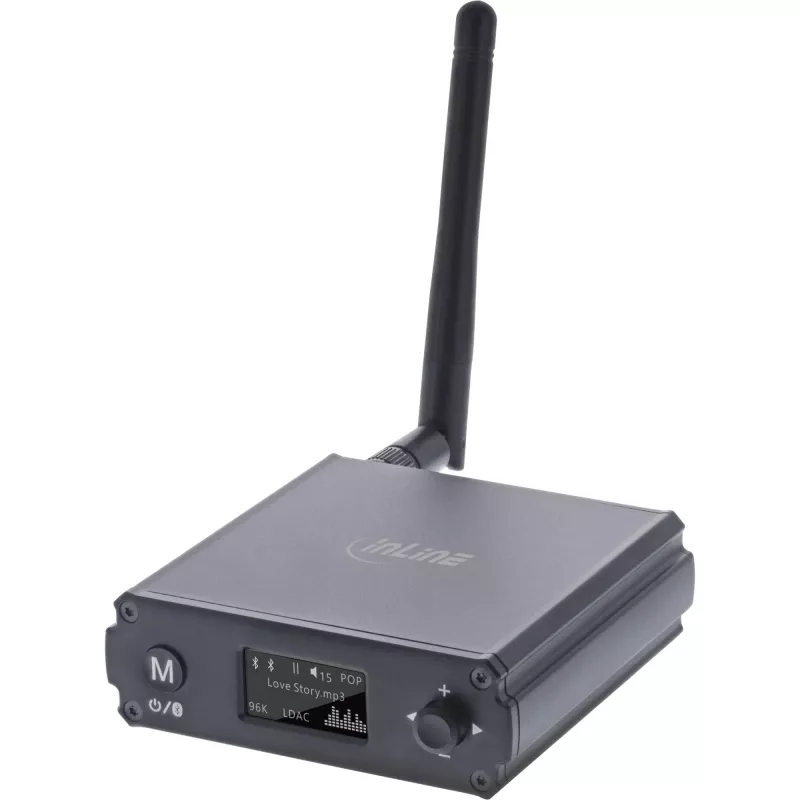 InLine Bluetooth 5.1 HiFi-Receiver & USB-DAC mit LCD 30m Reichweite