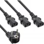InLine B-16657G Stromkabel Schwarz 1 m Netzstecker Typ F 3 x Kaltgerätebuchse C13