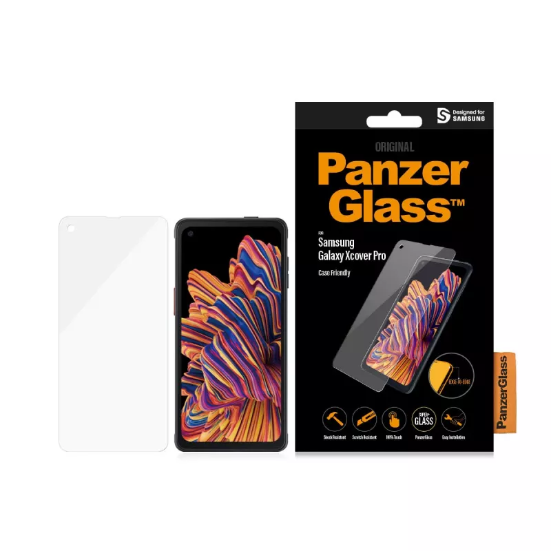 PanzerGlass® Displayschutzfolie Samsung Galaxy Xcover Pro, Samsung, Samsung - Galaxy Xcover Pro, Trockenanbringung, Kratzfest, Stoßfest, Transparent, 1 Stk.