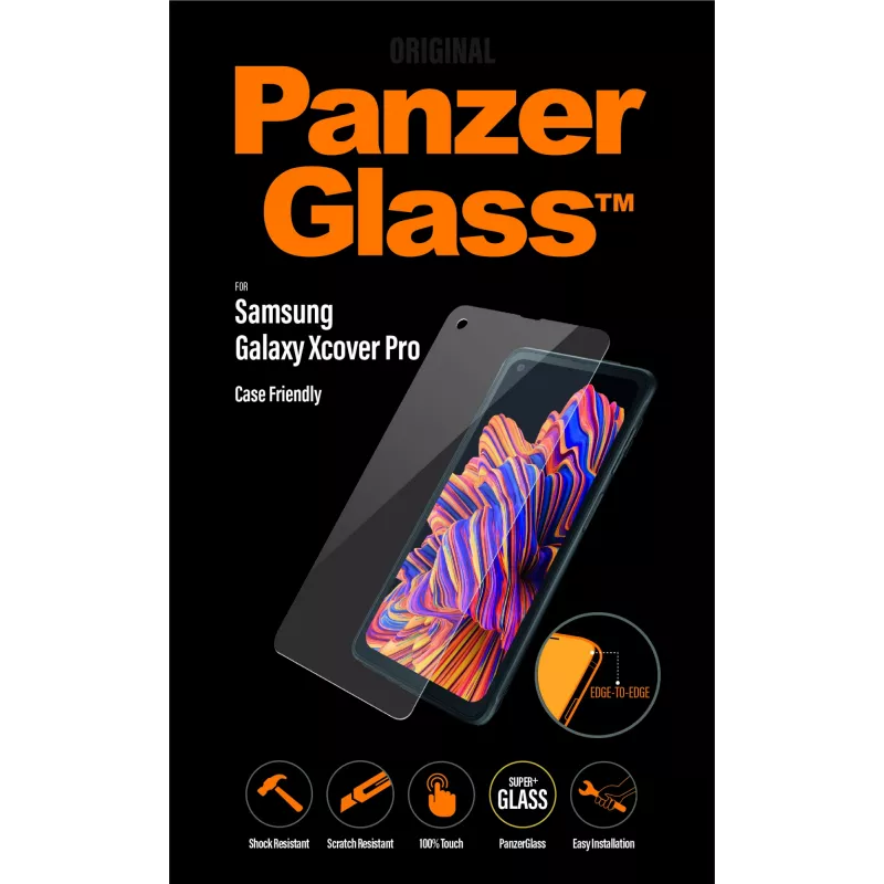 PanzerGlass® Displayschutzfolie Samsung Galaxy Xcover Pro, Samsung, Samsung - Galaxy Xcover Pro, Trockenanbringung, Kratzfest, Stoßfest, Transparent, 1 Stk.