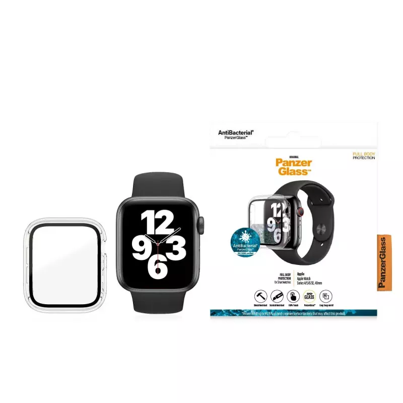 PanzerGlass ® Full-Body-Hülle Transparent Apple Watch Series SE 3 | 6 | 5 | 4 | 40 mm