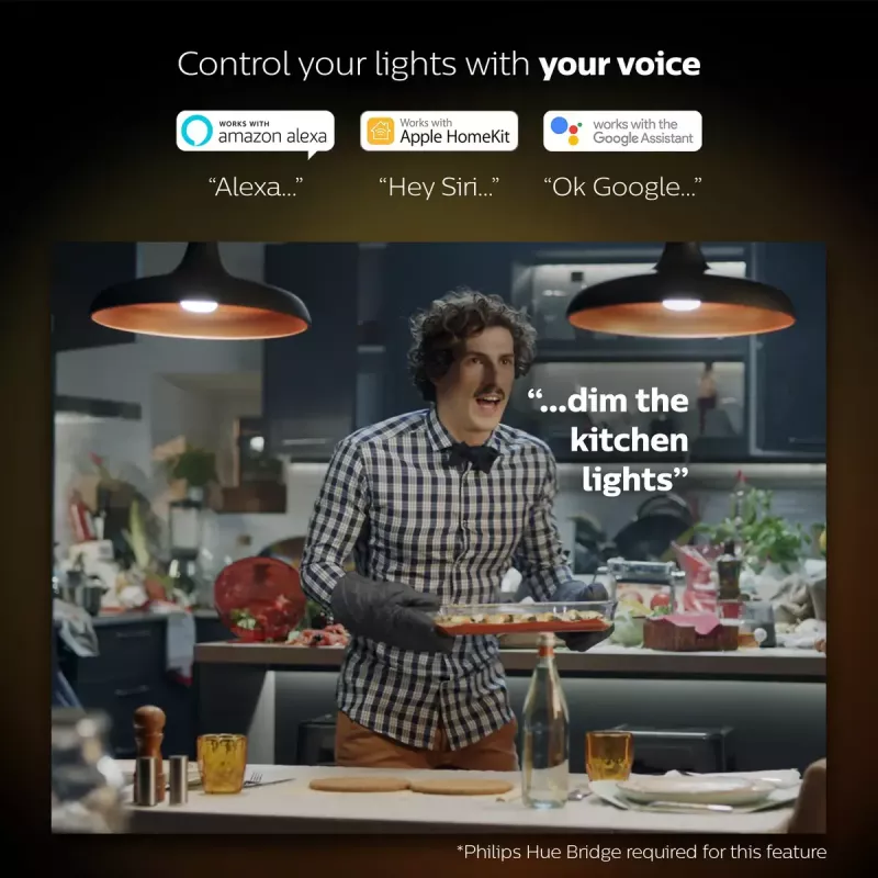 Smart LED Starterkit Philips Hue White and Colour Ambience — 2× E27 11W Leuchtmittel, Bluetooth/Zigbee