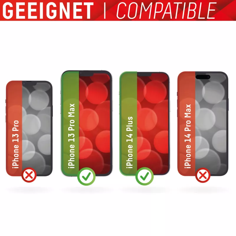 Displex Full Cover Panzerglasfolie Apple iPhone 13 Pro Max 14 Plus Gehärtetes Glas Kratzfest