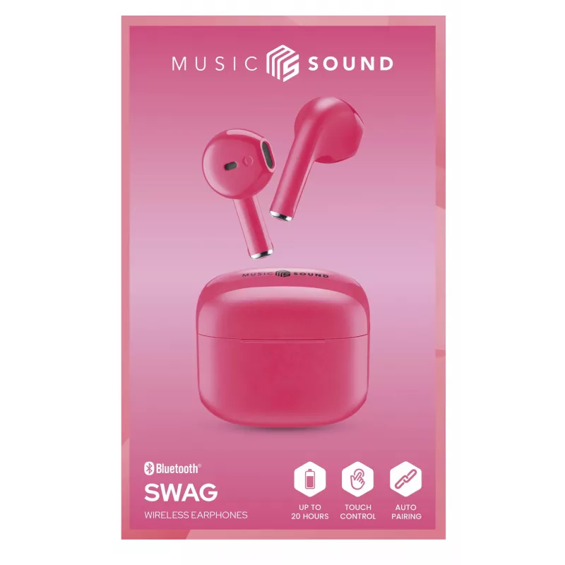 Music Sound Swag SWAG sind die kapselförmigen Bluetooth-Ohrhörer, erhältlich in vielen leuchtenden, supertrendigen Farben.