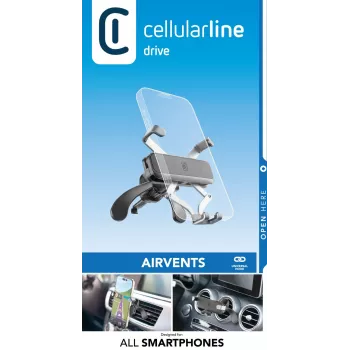 Cellularline Slide Fit - Universelle Auto-Smartphone-Halterung mit einfachem Einsetzen