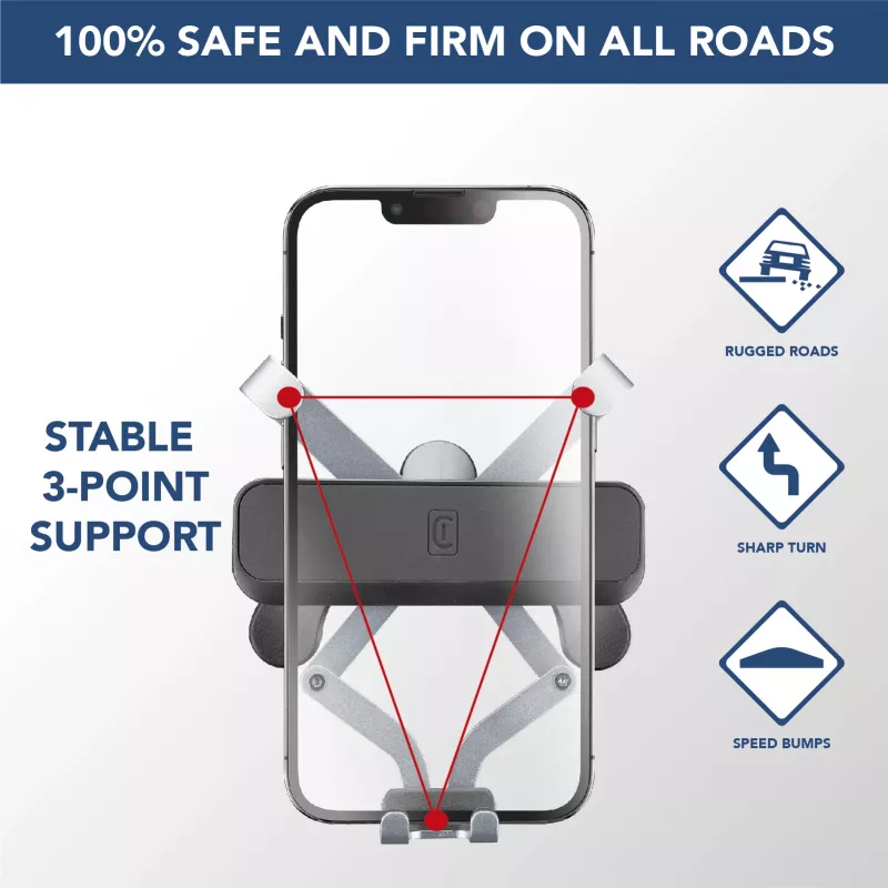 Cellularline Slide Fit - Universelle Auto-Smartphone-Halterung mit einfachem Einsetzen