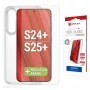 Displex Displayschutzfolie + Hülle für Samsung Galaxy S24+/S25+, Eco Montagerahmen, kratzfest