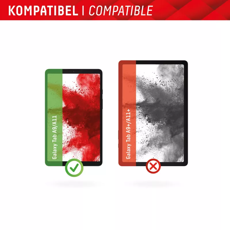 Displex Tablet Glass (9H) für Samsung Galaxy Tab A11/A9, Eco-Montagerahmen, unzerbrechlich