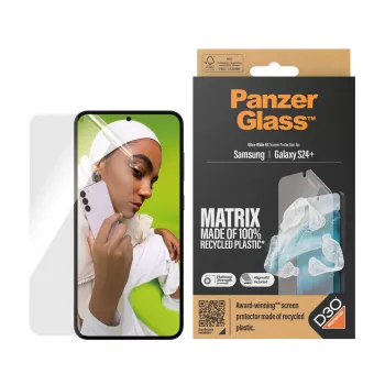 PanzerGlass ® ECO MATRIX Displayschutz mit D3O® Samsung Galaxy S24+ | Ultra-Weit-Passform mit AlignerKit