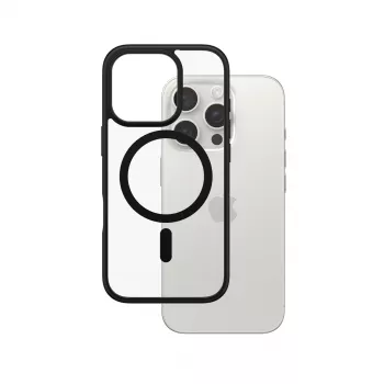 PanzerGlass® HardCase Transparent mit schwarzem MagSafe & Rahmen iPhone 16 Pro