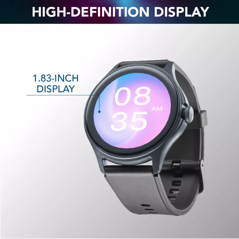 Cellularline ION PRO Round Bluetooth® Smartwatch mit App, 3,51 cm (1,38 Zoll), TFT, Touchscreen, 0,00064 GB, 98 g