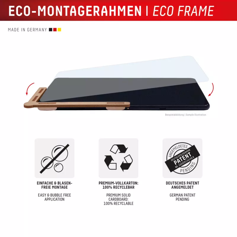 Displex Tablet Glass (9H) für Samsung Galaxy Tab S10 FE+, Eco Montagerahmen, unzerbrechlich