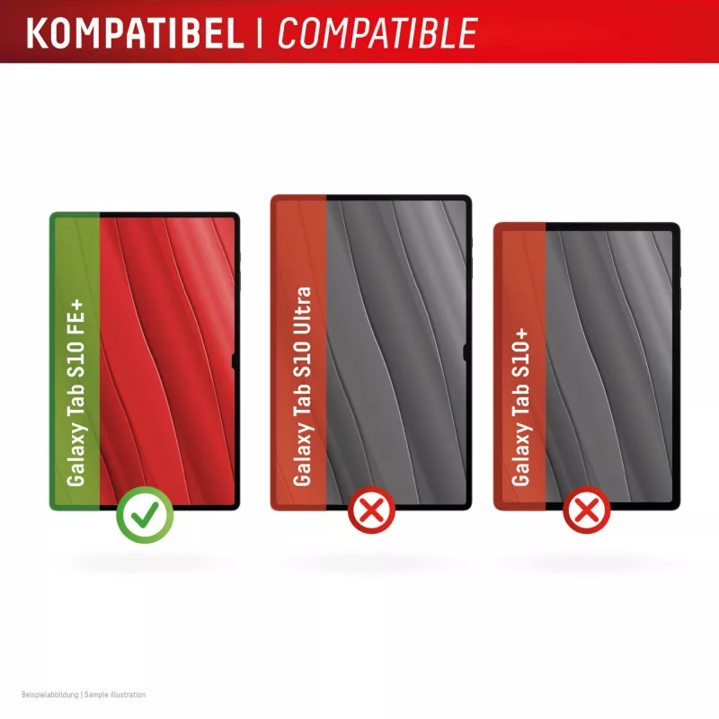 Displex Tablet Glass (9H) für Samsung Galaxy Tab S10 FE+, Eco Montagerahmen, unzerbrechlich