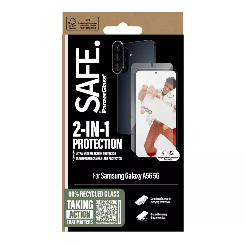 PanzerGlass SAFE. by ® 2-in-1 Bundle Samsung Galaxy A56 5G kratz- und stoßfest