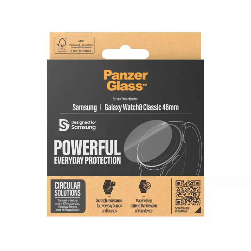 Bildschirmschutz PanzerGlass Samsung Galaxy Watch8 Classic 46mm kratz- und stoßfest