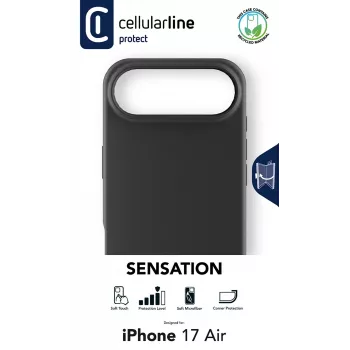 Cellularline Sensation – iPhone Air – ultrasofte Silikonhülle mit Soft-Touch-Finish, perfekt, um jedes Detail Ihres iPhone Air mit Eleganz und Komfort zu schützen.