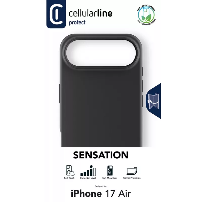 Cellularline Sensation – iPhone Air – ultrasofte Silikonhülle mit Soft-Touch-Finish, perfekt, um jedes Detail Ihres iPhone Air mit Eleganz und Komfort zu schützen.