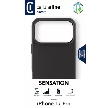 Cellularline Sensation – iPhone 17 Pro Ultra-weiche Silikonhülle mit Soft-Touch-Finish, perfekt, um jedes Detail deines iPhone 17 Pro mit Eleganz und Komfort zu schützen.