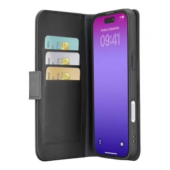 Cellularline Book Agenda – iPhone 17 Pro Lederoptik-Buchhülle mit Magnetverschluss