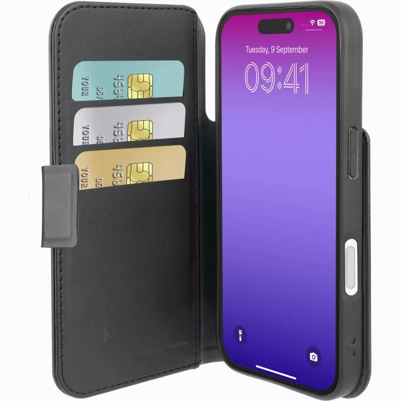 Cellularline Book Agenda – iPhone 17 Pro Lederoptik-Buchhülle mit Magnetverschluss