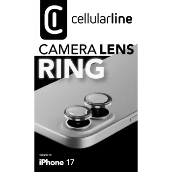 Cellularline Kamera-Linsenring - iPhone 17 Gehärtetes Glas für Kameraschutz
