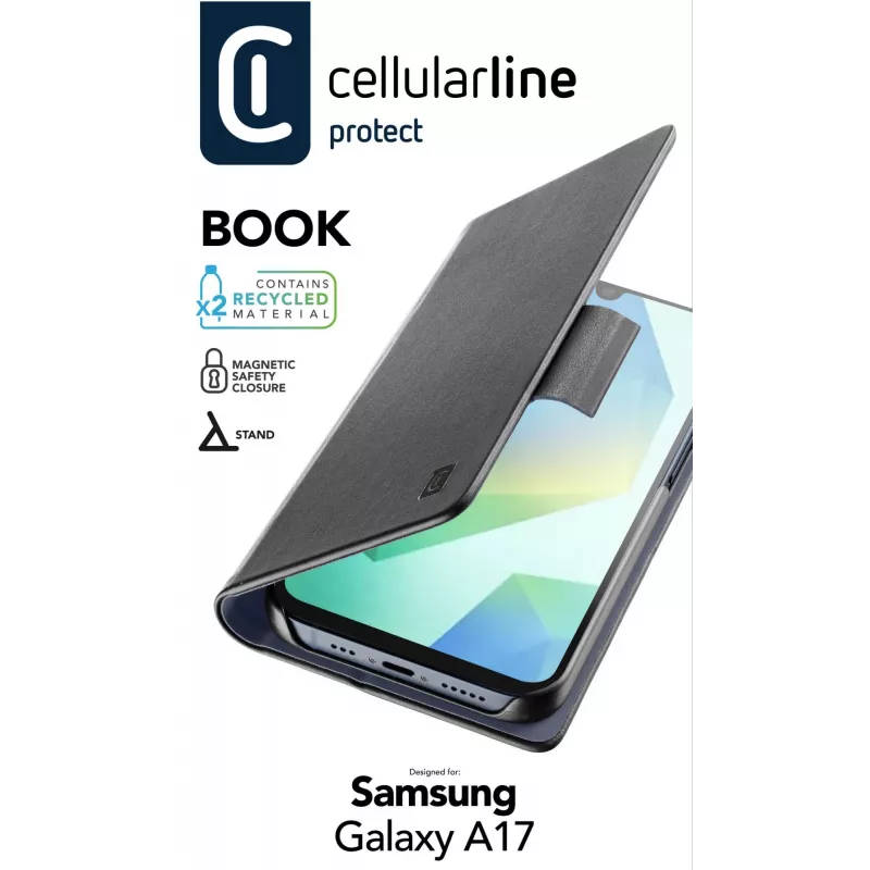 Cellularline Book - Galaxy A17 Book-Style-Hülle, Folio, Samsung, Galaxy A17, 17 cm (6,7 Zoll), Schwarz