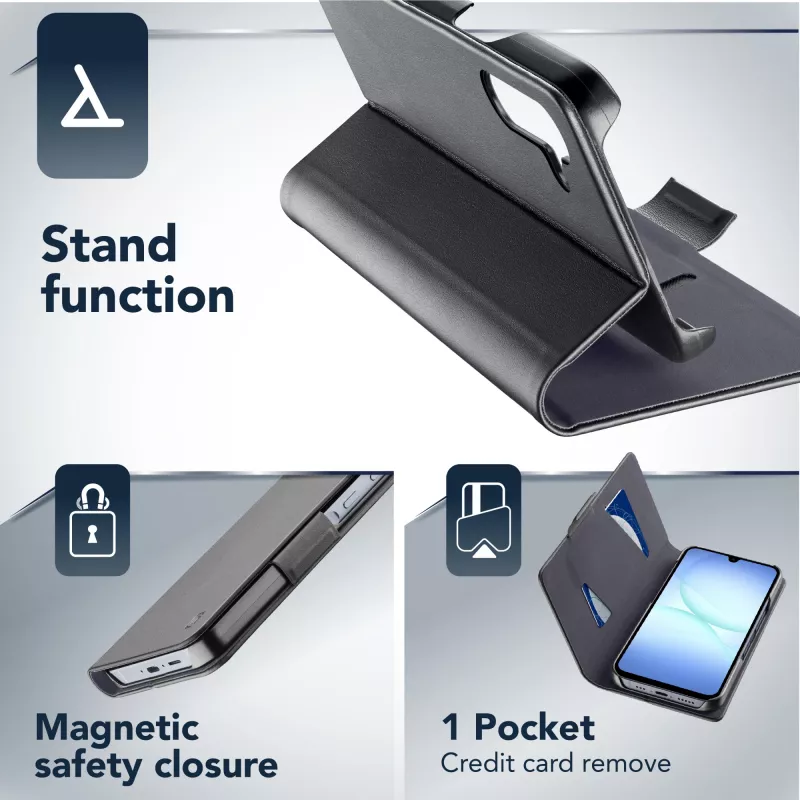 Cellularline Book - Galaxy A17 Book-Style-Hülle, Folio, Samsung, Galaxy A17, 17 cm (6,7 Zoll), Schwarz