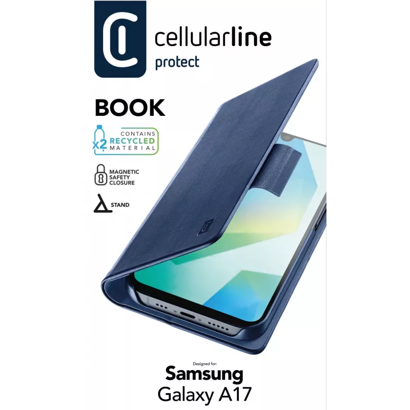 Cellularline Book - Galaxy A17 Book-Hülle, Folio, Samsung, Galaxy A17, 17 cm (6,7 Zoll), Blau
