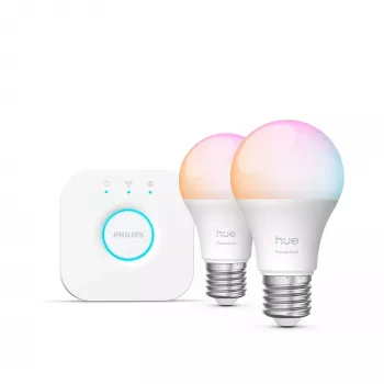 Philips Hue White and colour ambience Essential Starter-Kit: 2 E27 Smart-Lampen (806 lm)